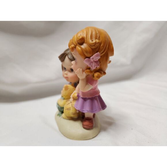 Tender Times Figurine – Two Girls with Cat & Yarn – Collectible Home Decor - Picture 3 of 8